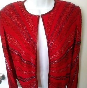Beautiful Crop Bugle Beads Jacket